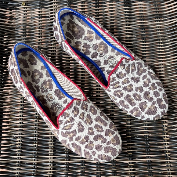 Rothy's Mocha Spot Loafers Leopard Cheetah Print Flats - Picture 3 of 10